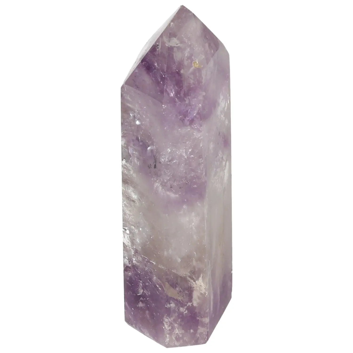 Polished Amethyst Obelisk from Sylvia Crystals, elegant crystal known for reducing stress and enhancing energy.