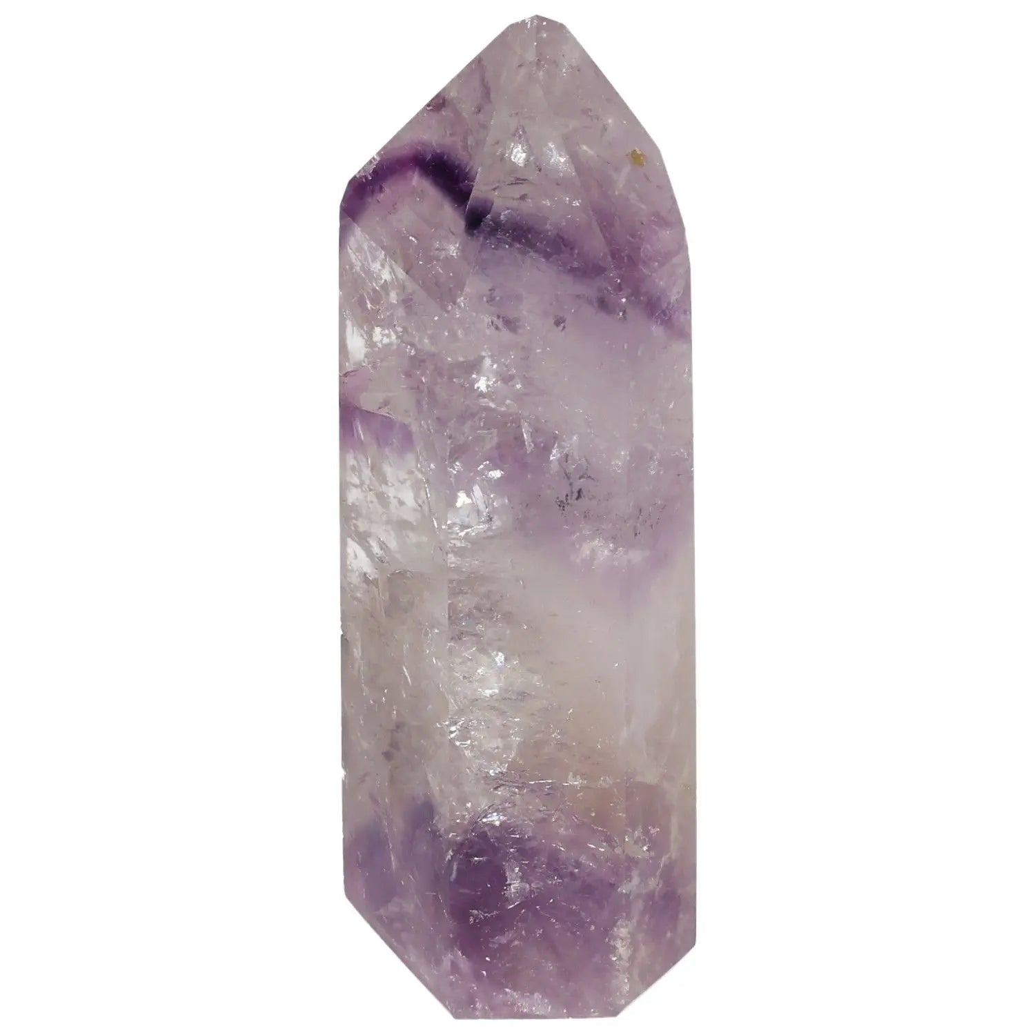 Polished Amethyst Obelisk from Sylvia Crystals, renowned for stress reduction, energy infusion, and enhancing concentration.