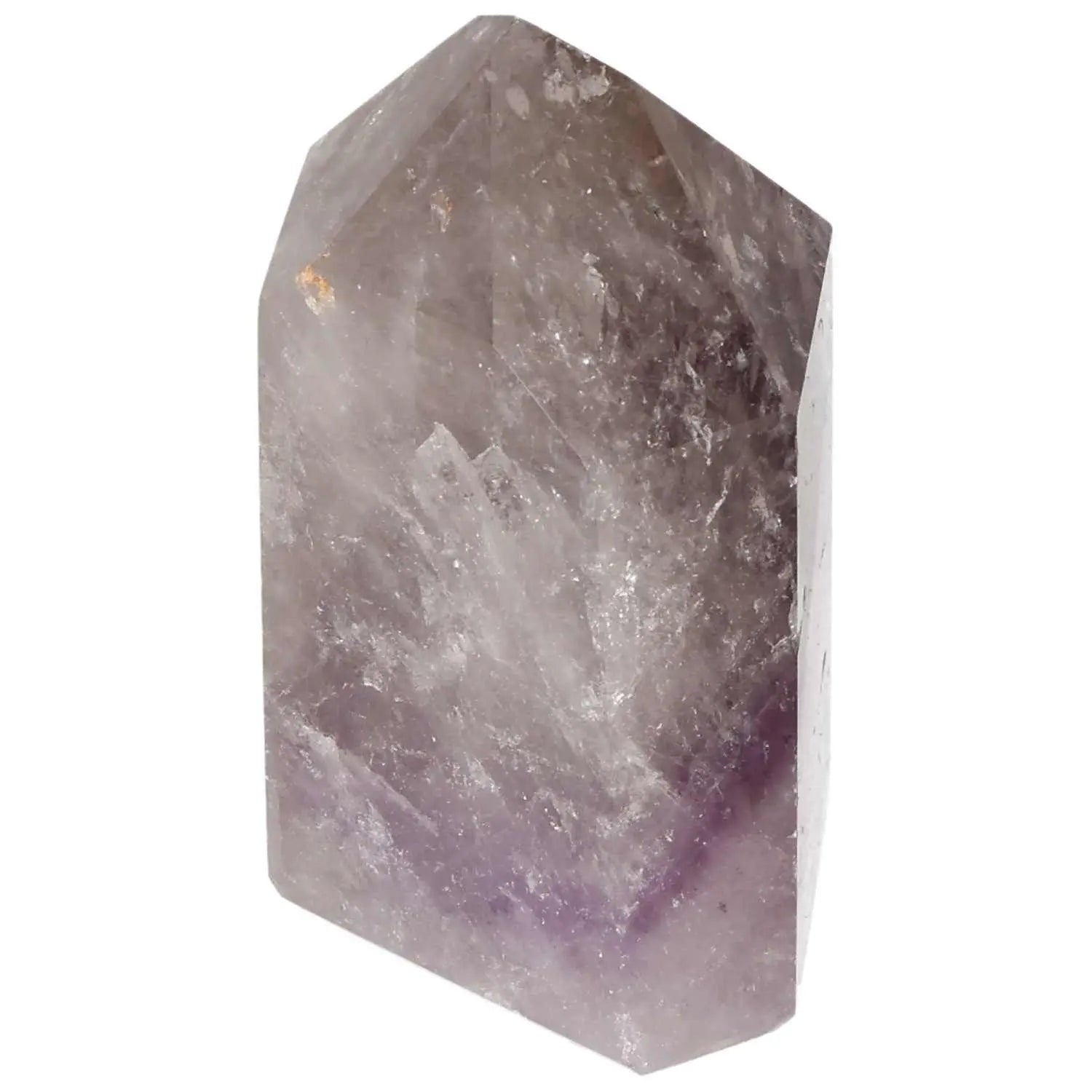Polished Amethyst Obelisk by Sylvia Crystals, enhancing energy and emotional stability with luxury and spirituality.