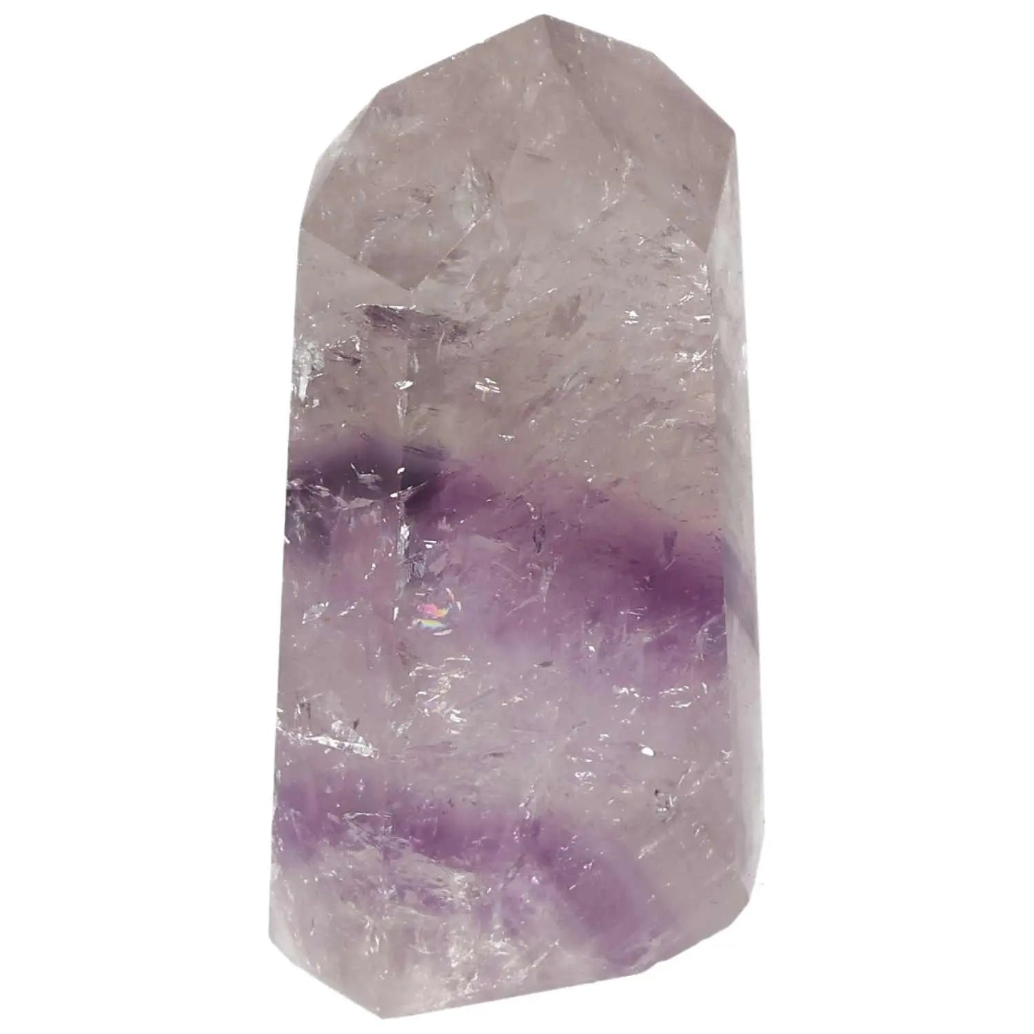 Polished Amethyst Obelisk by Sylvia Crystals, exuding luxury and mystical allure, ideal for stress reduction and energy boosting.