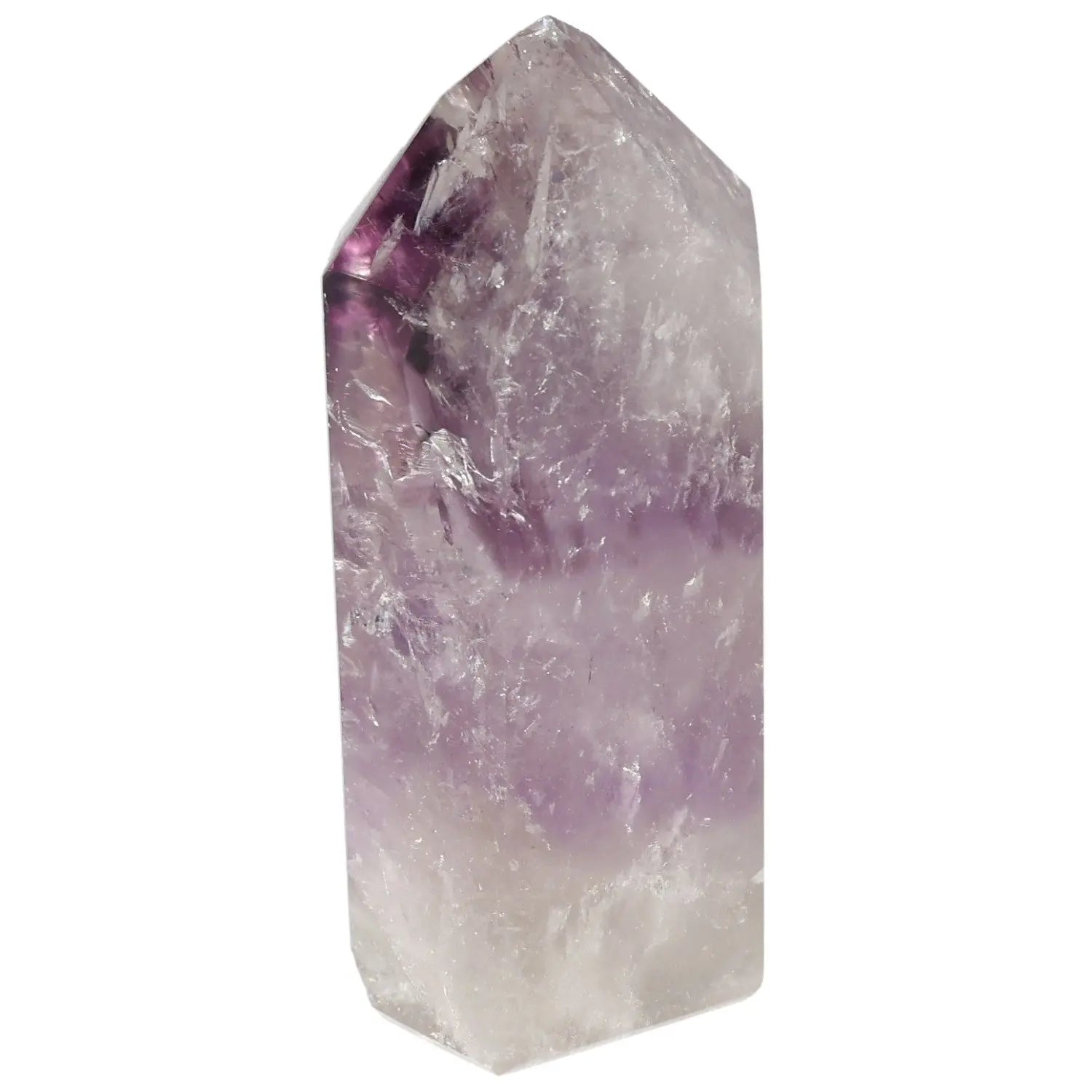 Polished Amethyst Obelisk from Sylvia Crystals, offering calming energy and stress reduction.