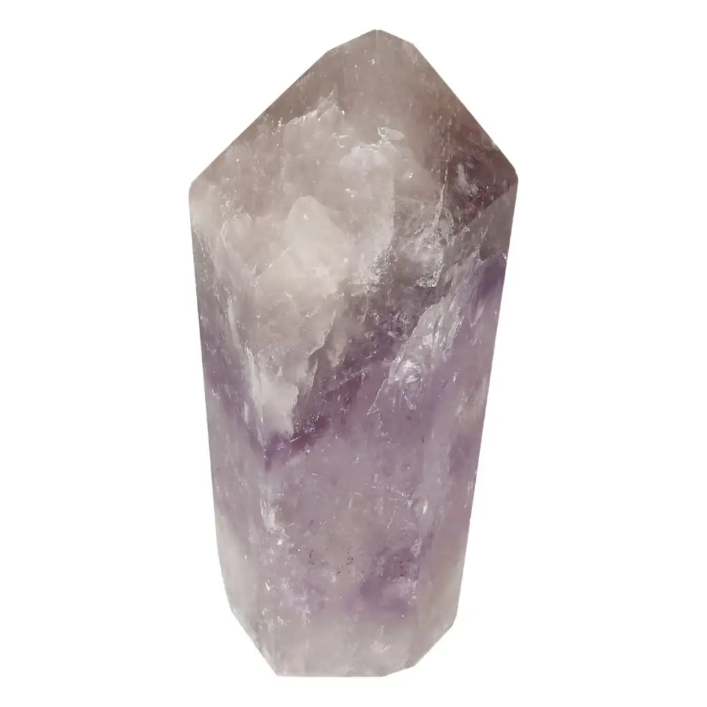 Polished Amethyst Obelisk from Sylvia Crystals, showcasing natural elegance and spiritual energy enhancement.