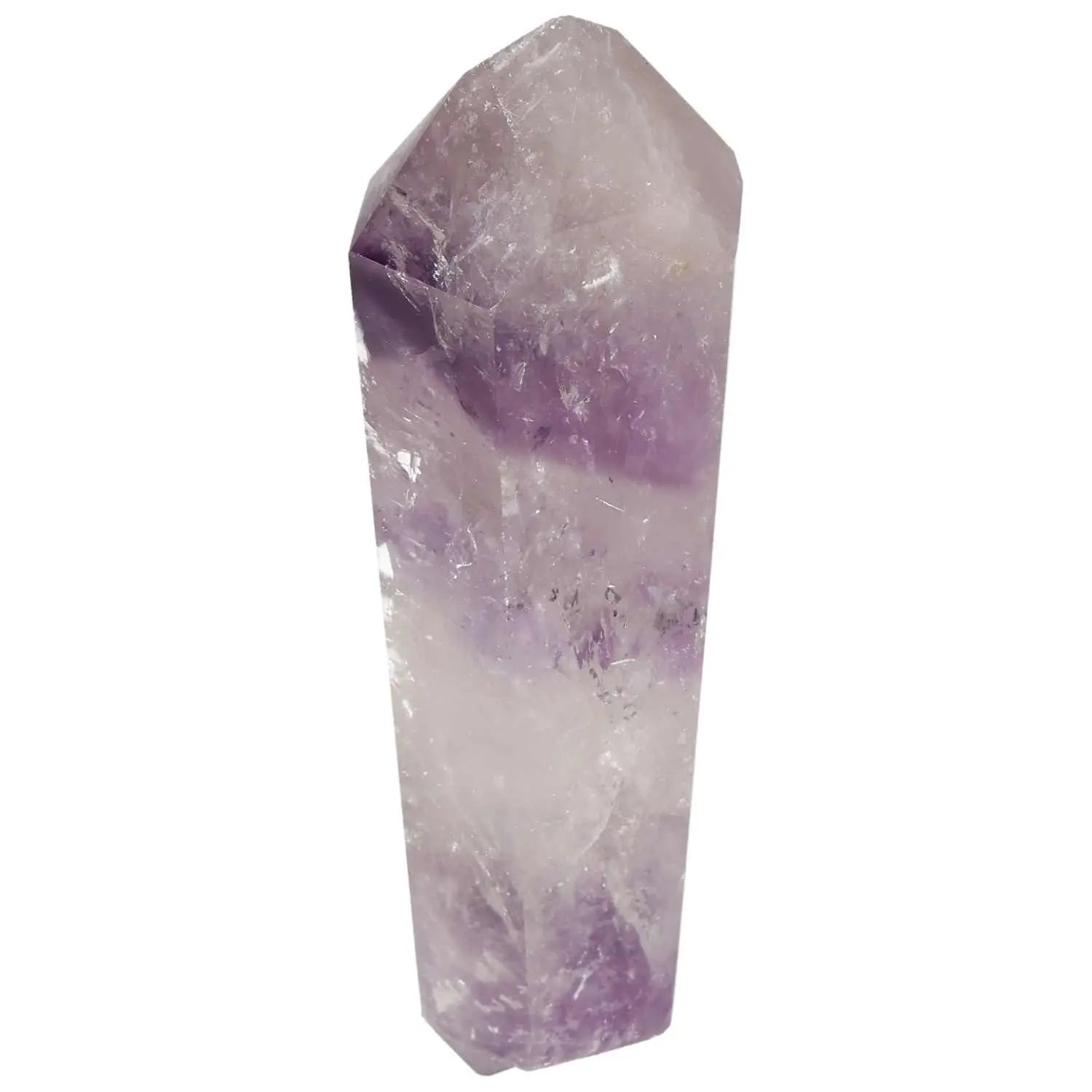 Elegant Polished Amethyst Obelisk Crystal with Luxurious Finish by Sylvia Crystals