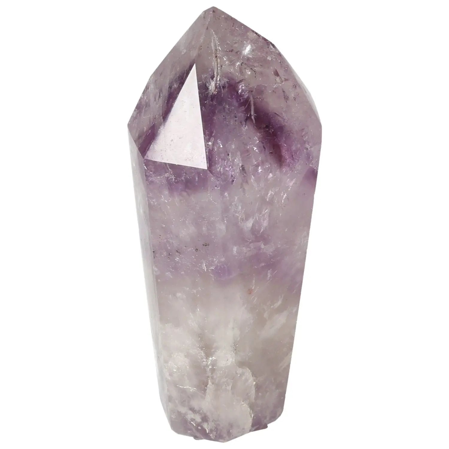 Polished Amethyst Obelisk, enhancing spiritual elevation and stress reduction, Sylvia Crystals masterpiece