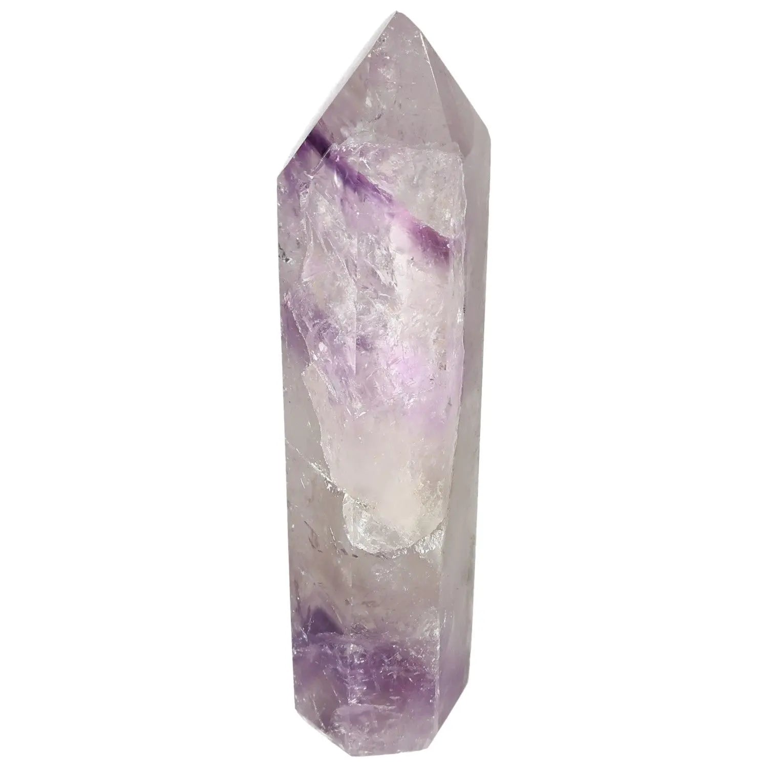 Polished Amethyst Obelisk from Sylvia Crystals, featuring serene energy and exquisite beauty for tranquility and stress relief.