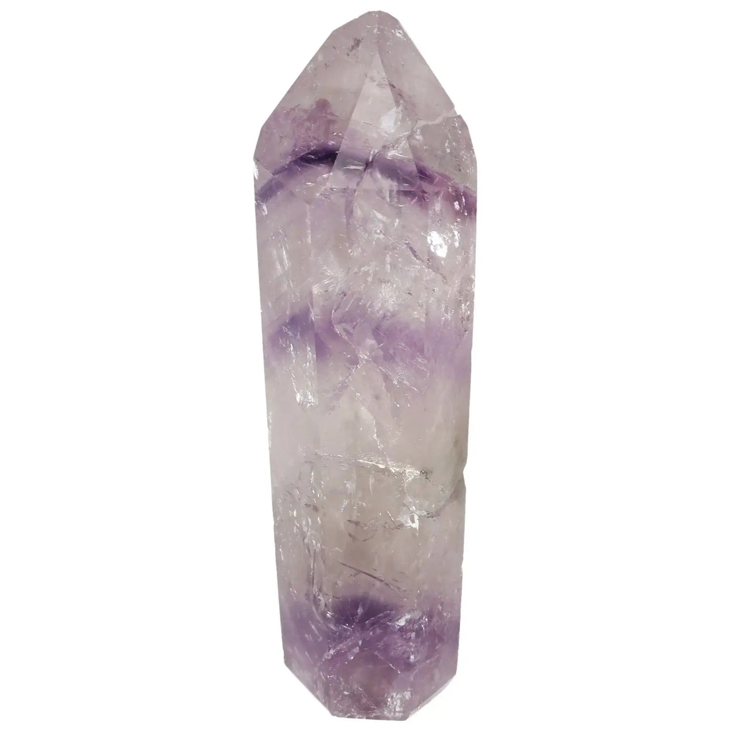 Polished Amethyst Obelisk by Sylvia Crystals, a handpicked gemstone offering tranquility and stress relief, ideal for décor and healing.