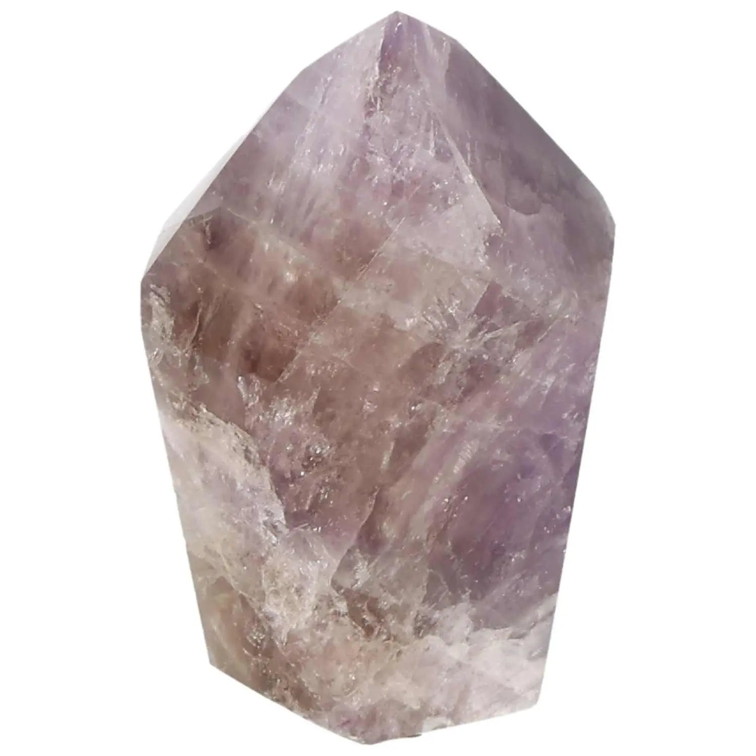 Polished Amethyst Super Seven Point crystal from Sylvia Crystals, luxury healing stone for stress reduction and energy boost.