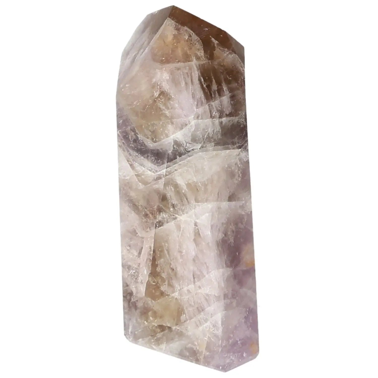 Polished Amethyst Super Seven Point from Sylvia Crystals, known for stress relief and spiritual enhancement.