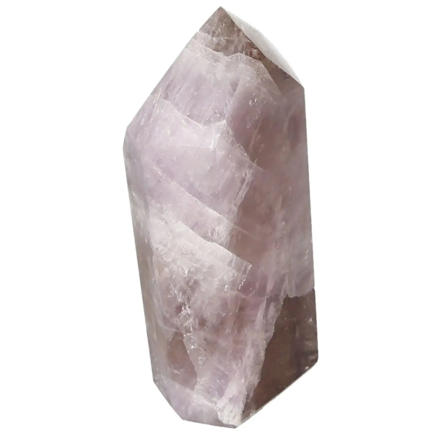 Polished Amethyst Super Seven Point crystal, known for stress relief and energy enhancement.