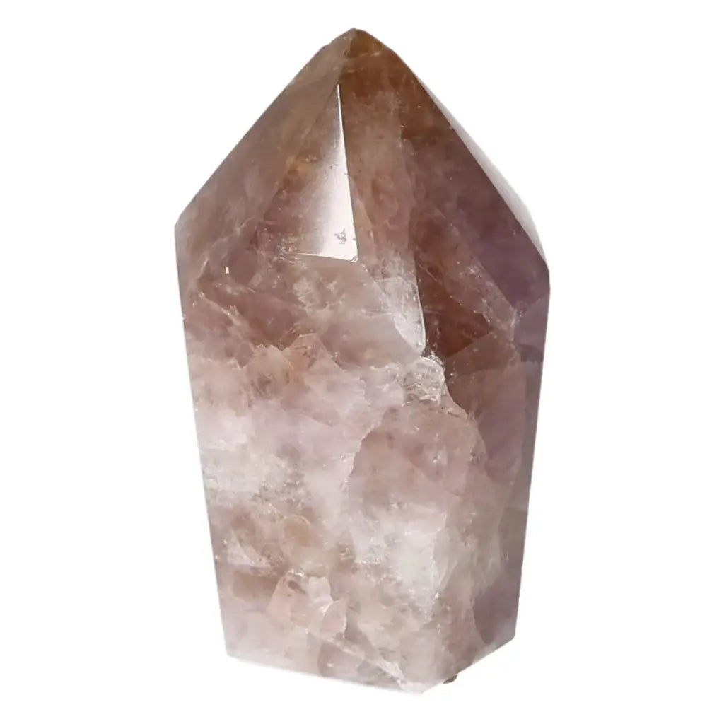 Polished Amethyst Super Seven Point crystal for balance, clarity, and stress reduction, available at Sylvia Crystals.