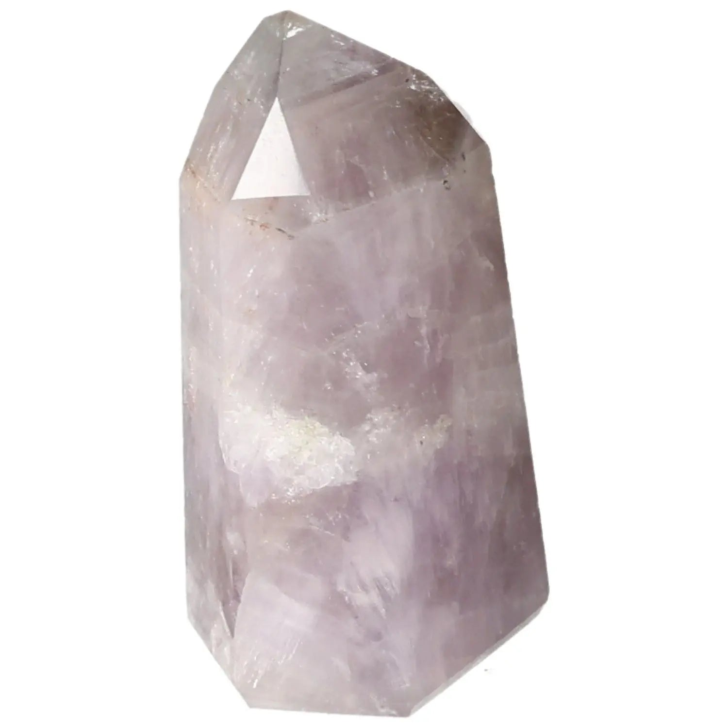 Seven Point Polished Amethyst crystal from Sylvia Crystals, symbolizing luxury and transformative spiritual energy, in light purple hue.