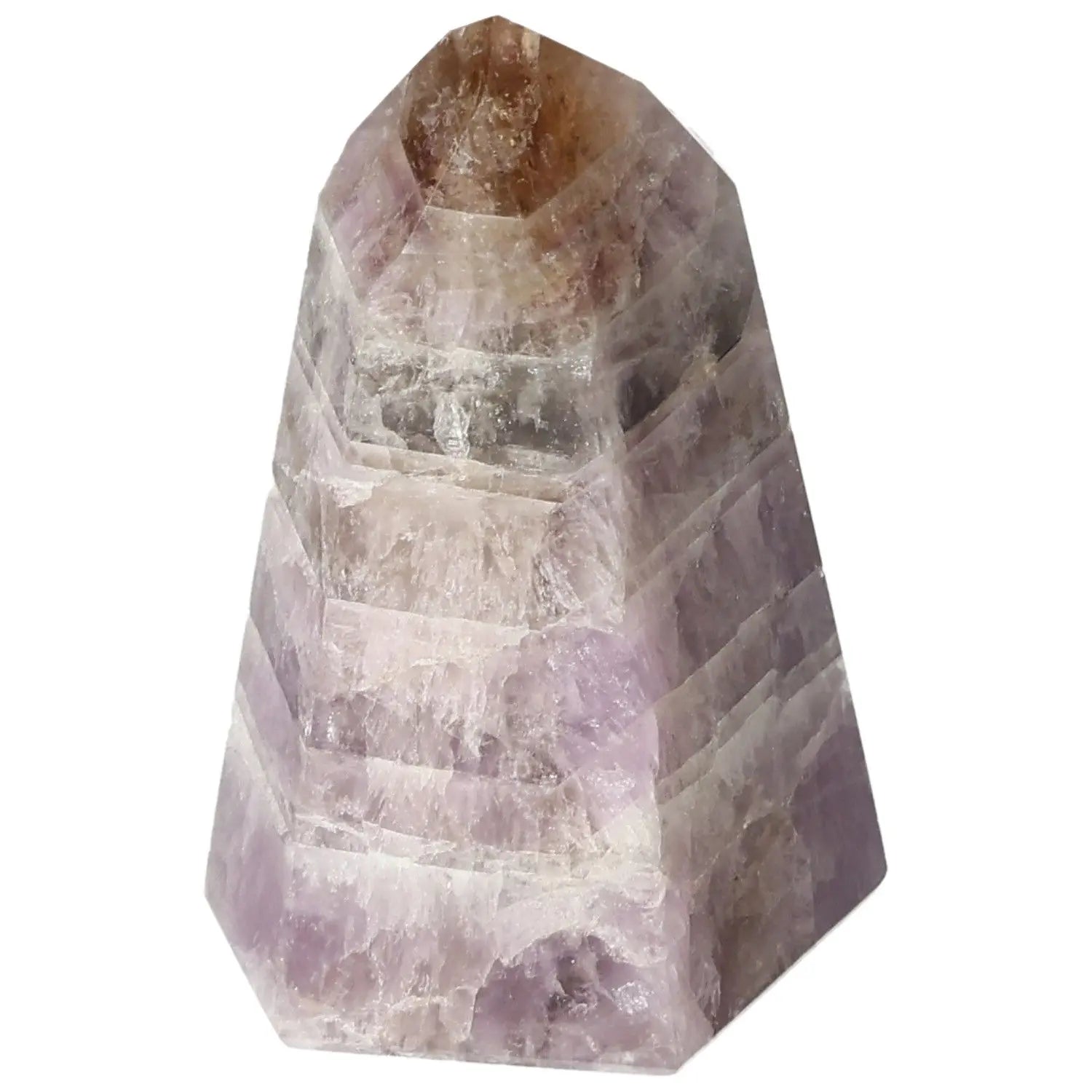 Seven Point Polished Amethyst crystal by Sylvia Crystals, known for its calming properties, enhancing personal and spiritual growth.