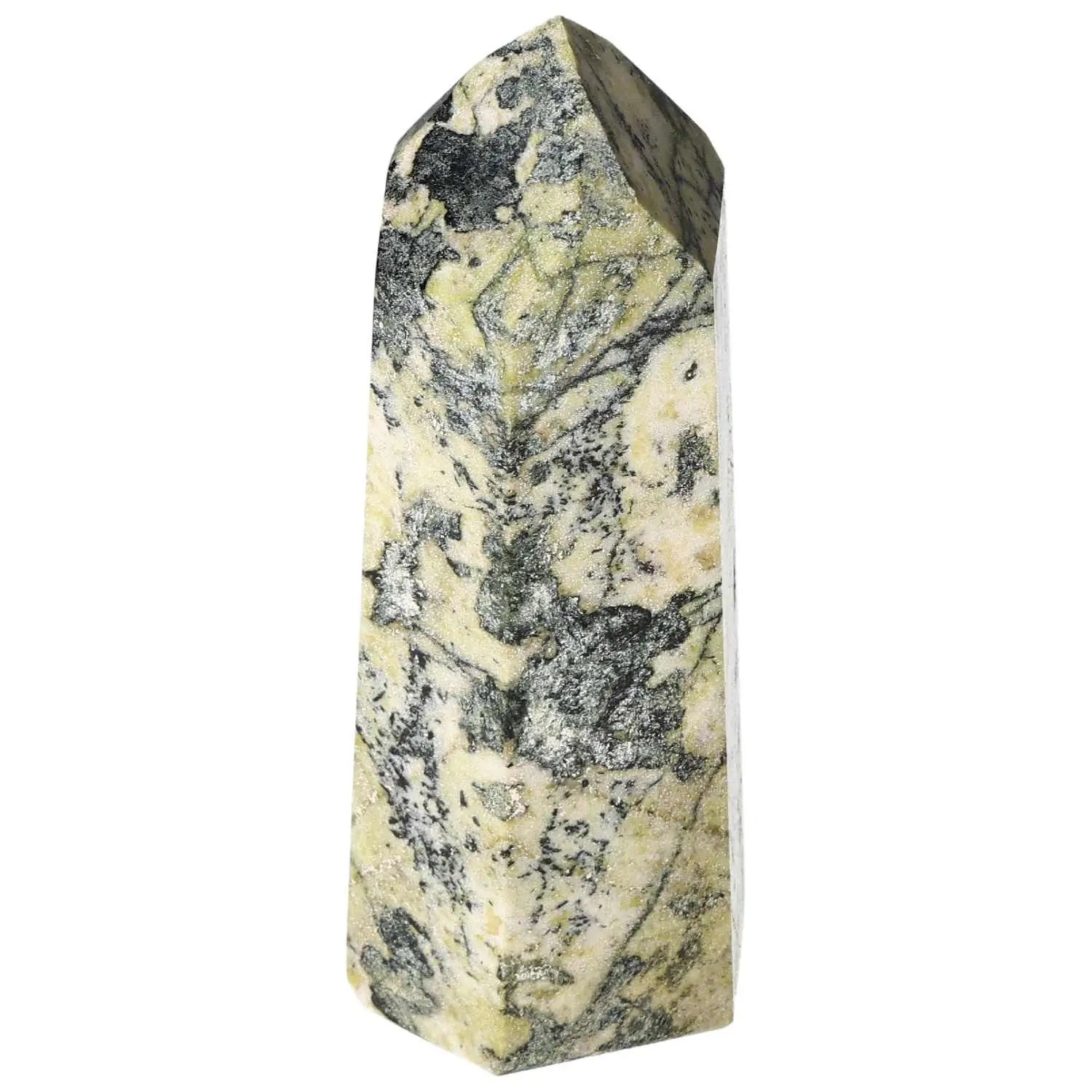 Polished Amphibole Obelisk by Sylvia Crystals, artistic and spiritual artifact with premium craftsmanship and intricate design.