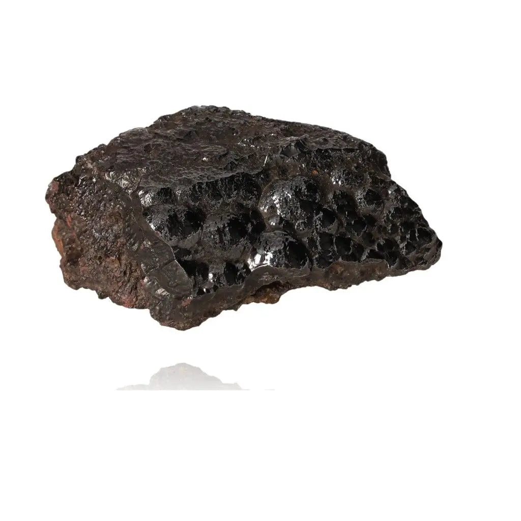 Polished Botryoidal Hematite crystal cluster, metallic and grounding, for energy protection and emotional balance.