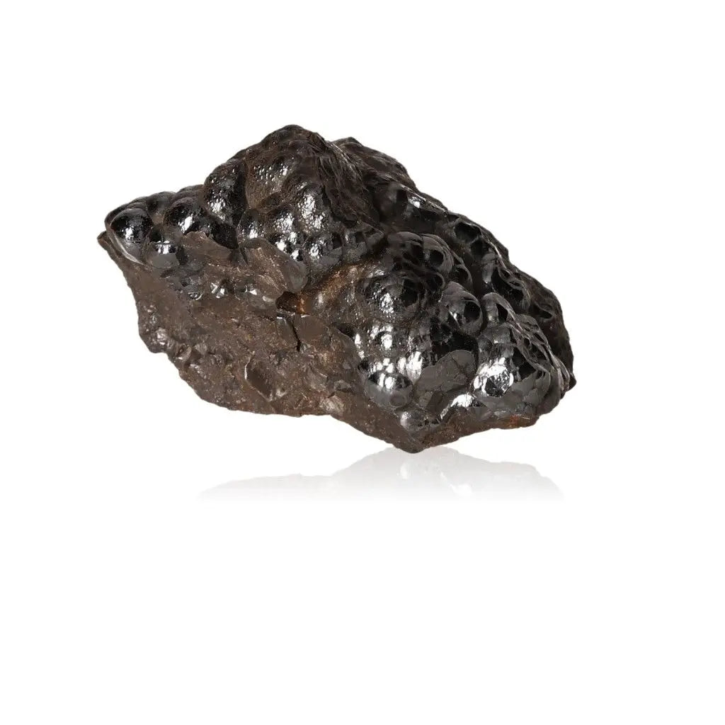 Polished Botryoidal Hematite crystal cluster with metallic luster, ideal for grounding, energy fortification, and emotional balance.