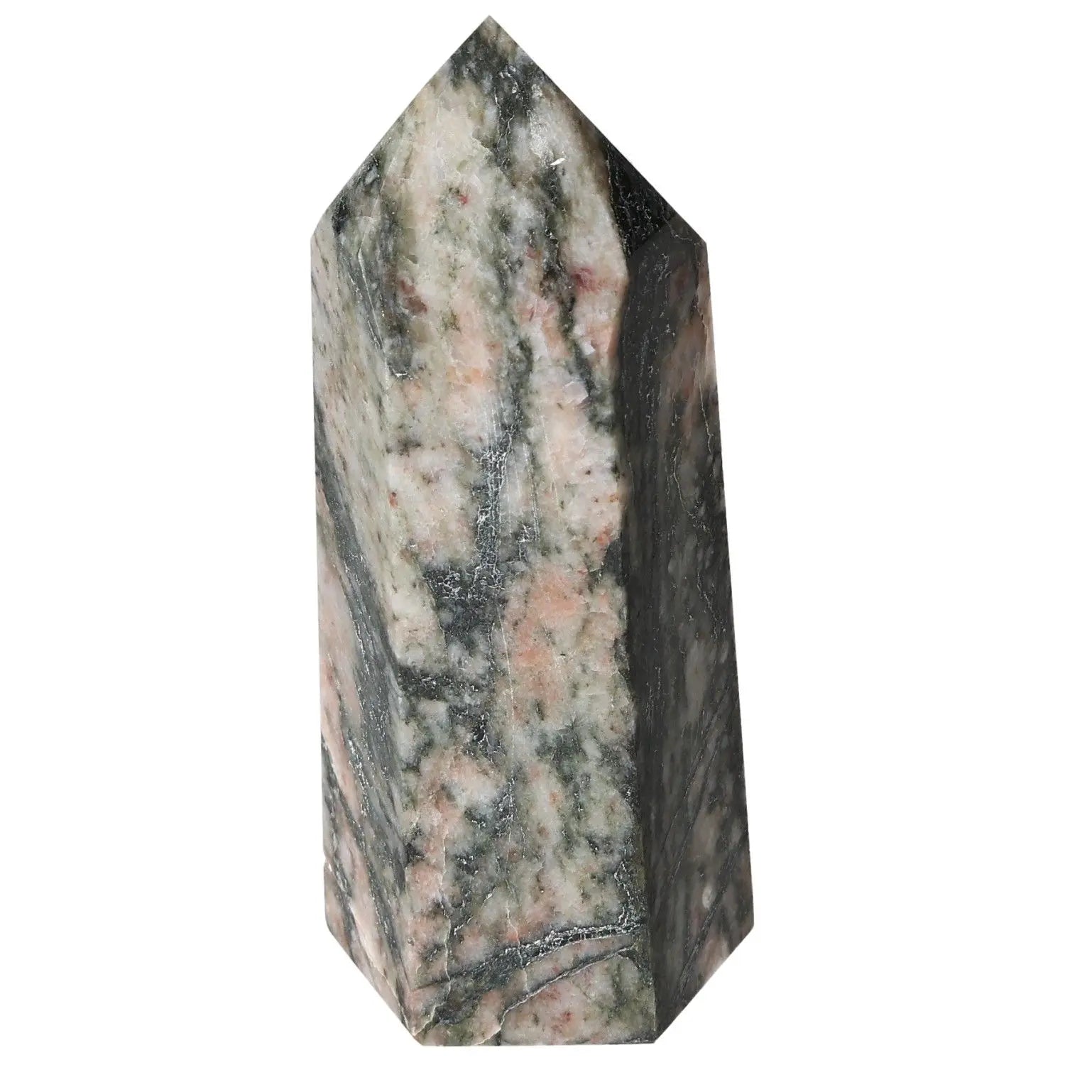 Polished Calcite Obelisk by Sylvia Crystals, a premium quality decor piece known for enhancing energy and boosting motivation.