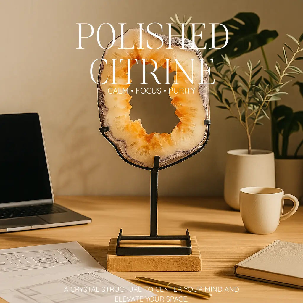 Polished Citrine Rings Sylvia Crystals Sp. z o.o.