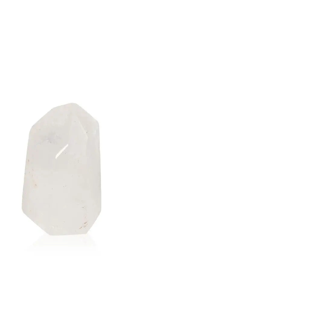 Polished Crystal Quartz Point with clear, radiant energy for harmony and balance, showcasing striking clarity and natural allure.