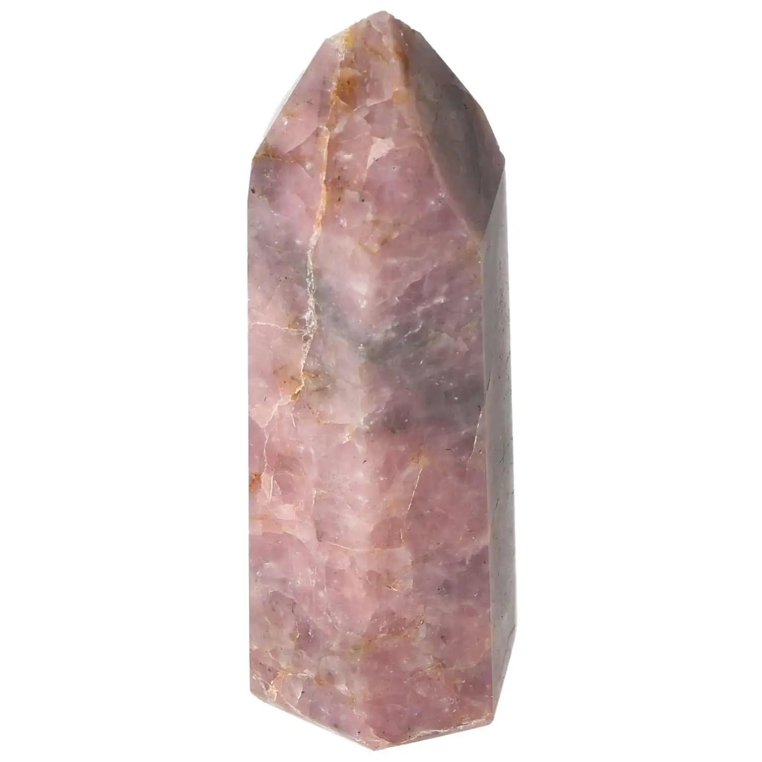 Polished Hematoide Obelisk from Sylvia Crystals, showcasing elegant craftsmanship and sustainable luxury in rose hues.
