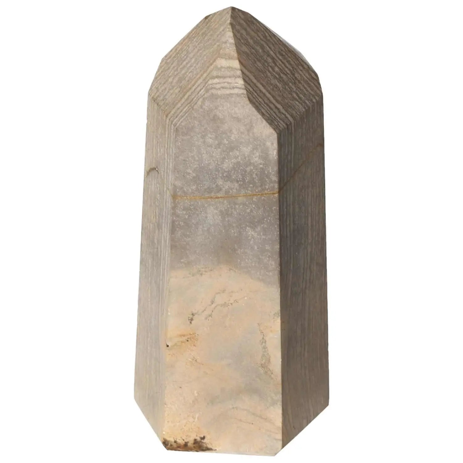 Polished Jasper Obelisk by Sylvia Crystals, symbolizing tranquility and strength, perfect for infusing spaces with positive energy.