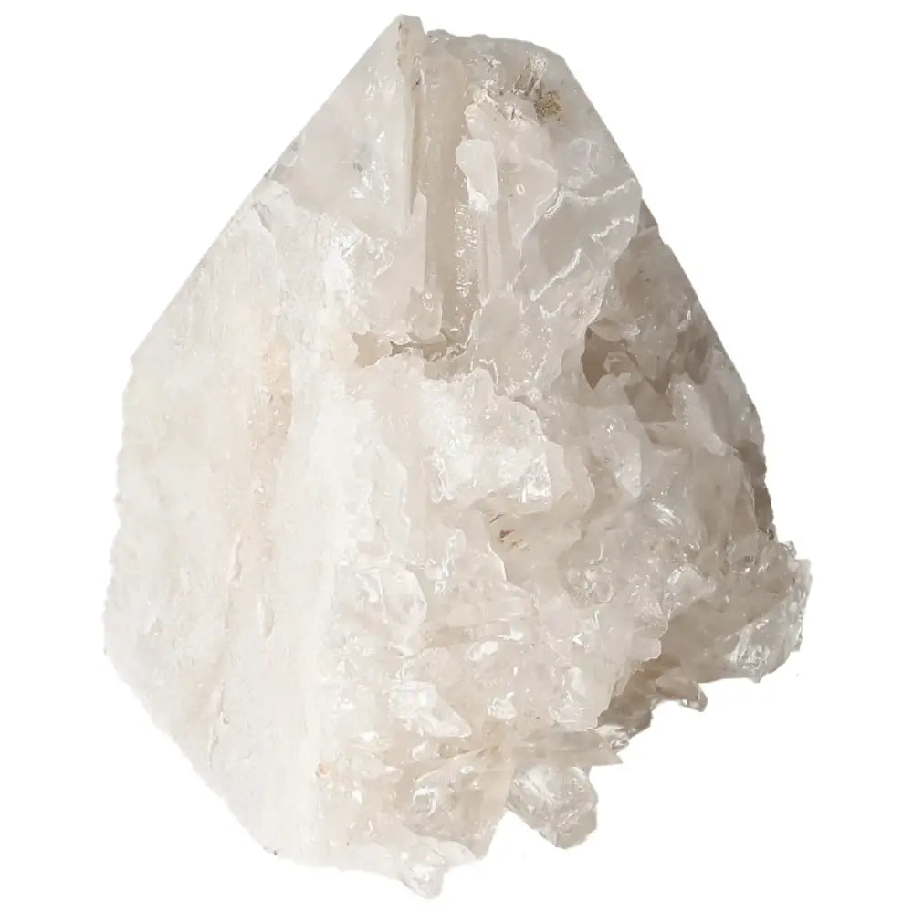 Luxurious polished milky quartz point crystal from Sylvia Crystals for environment purification and interior decor enhancement.