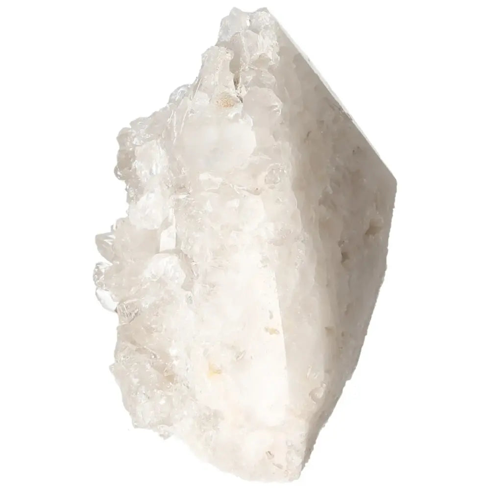 Polished Milky Quartz Point from Sylvia Crystals, a luxurious piece for purification and ambiance enhancement.