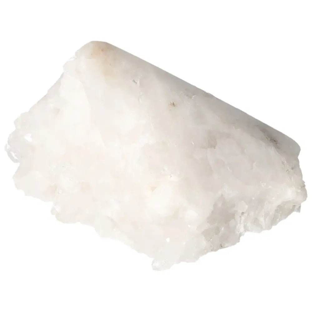 Polished Milky Quartz Point by Sylvia Crystals, known for spiritual purity and elegance, enhancing harmony and cleansing energy.