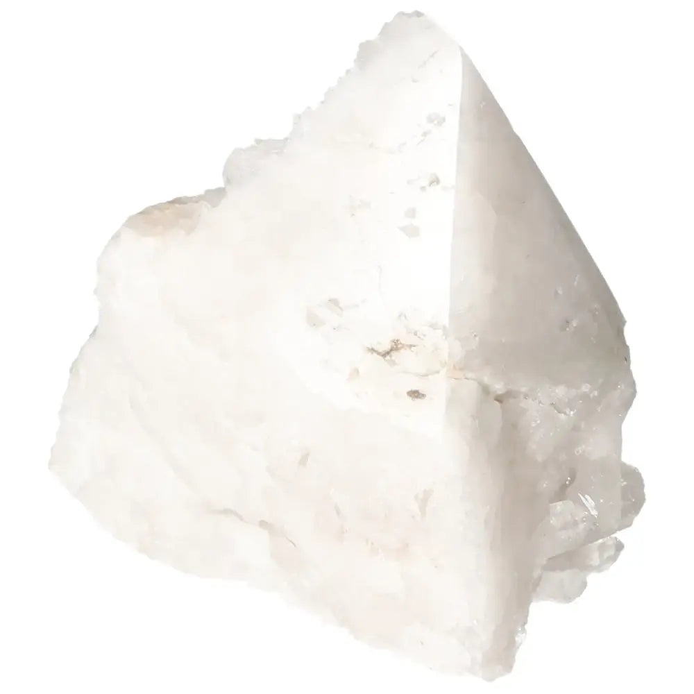 Polished Milky Quartz Point crystal, showcasing its pristine quality and natural beauty, ideal for spiritual and purification purposes.