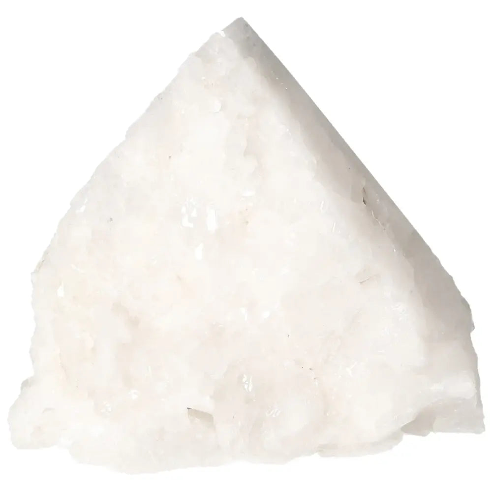 Polished Milky Quartz Point from Sylvia Crystals displaying premium craftsmanship and purifying properties for harmonious spaces.