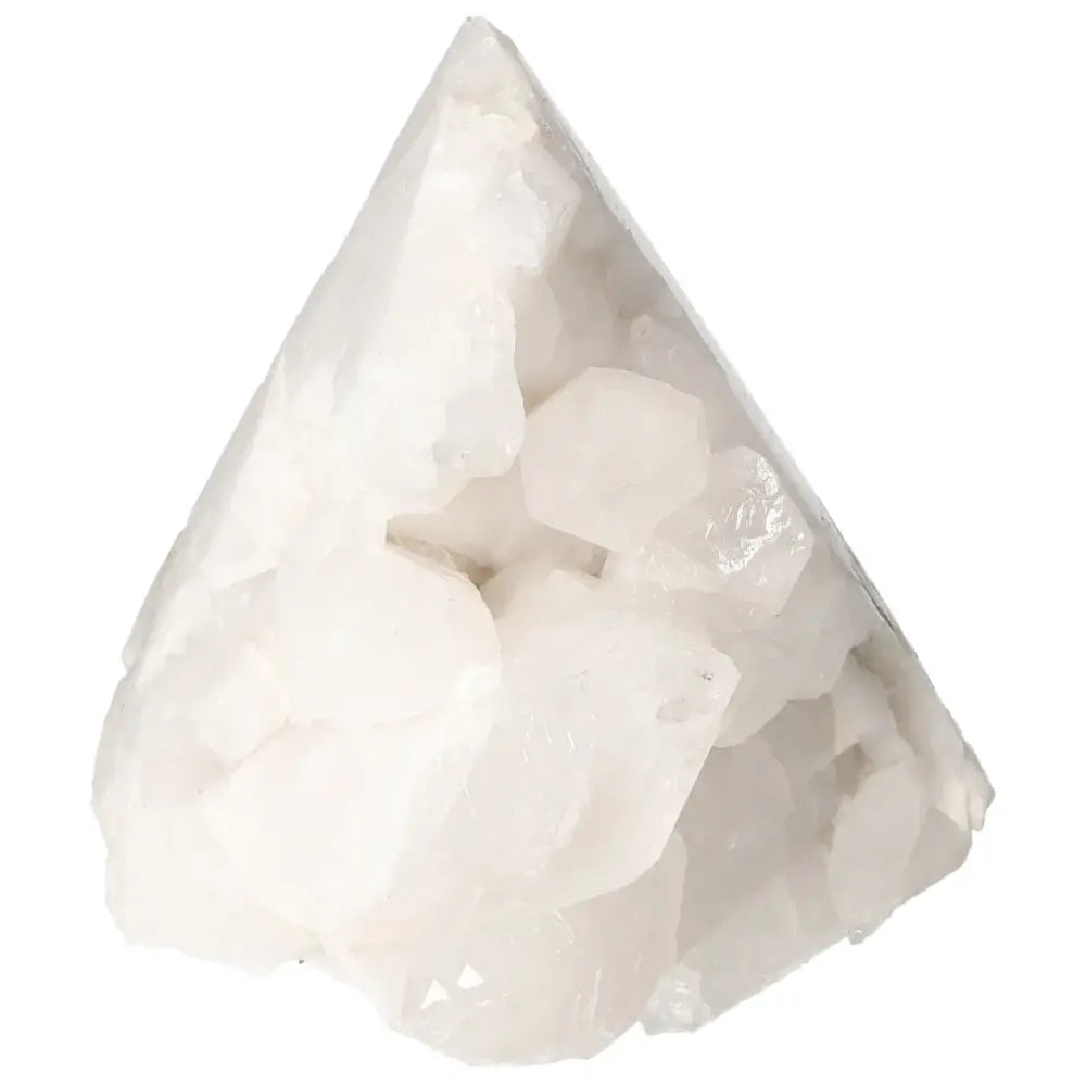 Polished Milky Quartz Point crystal from Sylvia Crystals, known for elegance, purity, and spiritual enhancement, elevating well-being.