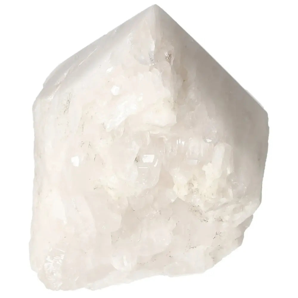 Polished Milky Quartz Point by Sylvia Crystals, handpicked for clarity and spiritual enhancement, premium craftsmanship.
