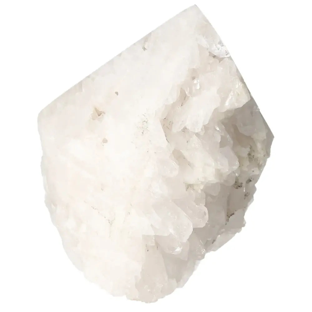 Polished Milky Quartz Point by Sylvia Crystals, enhancing clarity and spiritual well-being, premium quality craftsmanship.