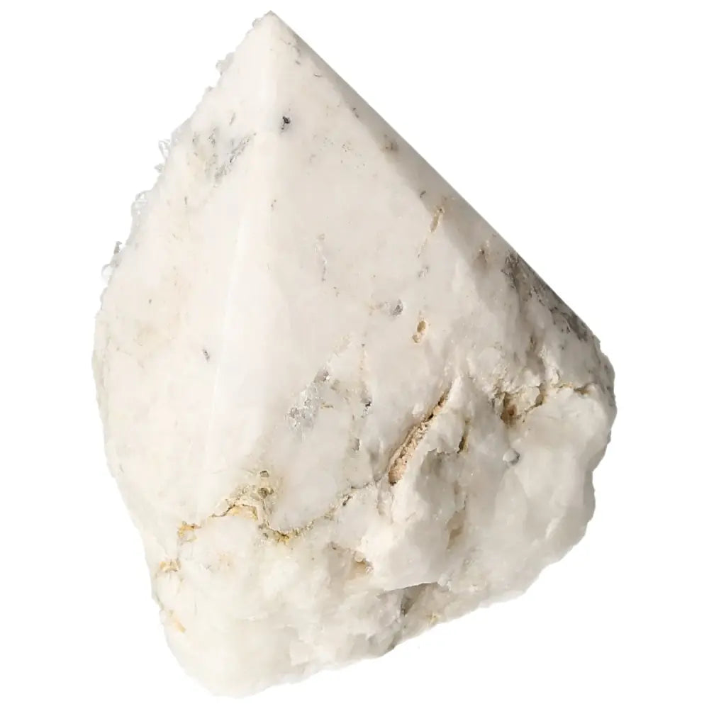 Polished Milky Quartz Point by Sylvia Crystals, showcasing natural beauty and energetic qualities, ideal for spiritual collections.