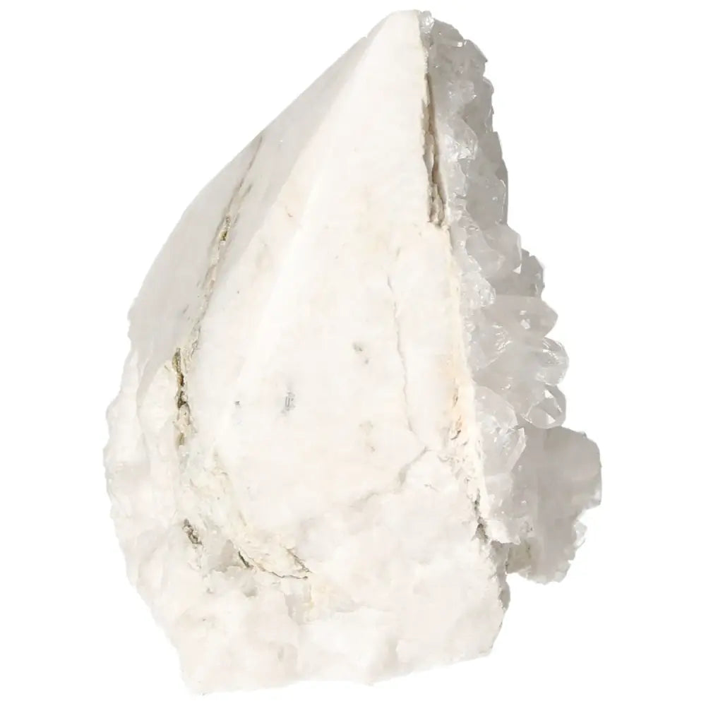 Polished Milky Quartz Point by Sylvia Crystals, showcasing natural elegance, premium quality, and purifying properties in a serene design.