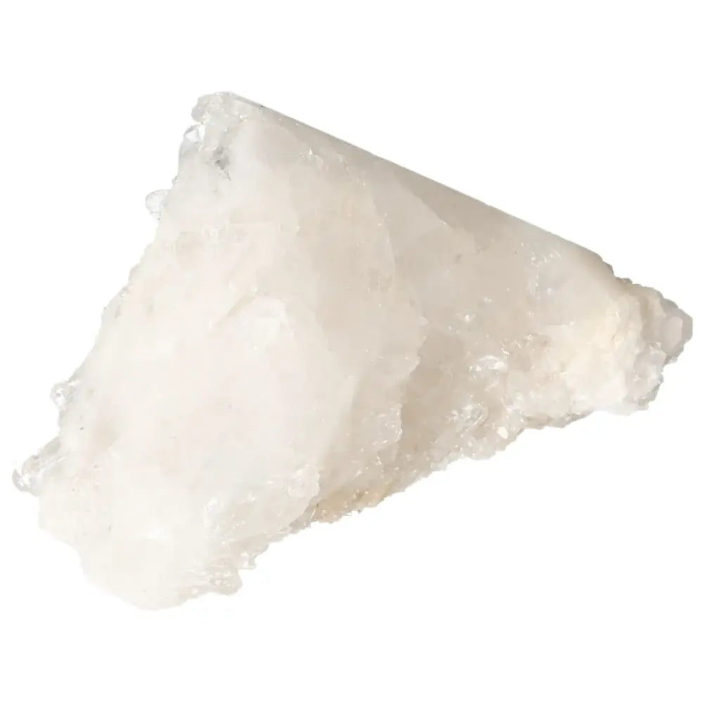 Polished Milky Quartz Point crystal, known for purifying energy and enhancing well-being, from Sylvia Crystals collection.