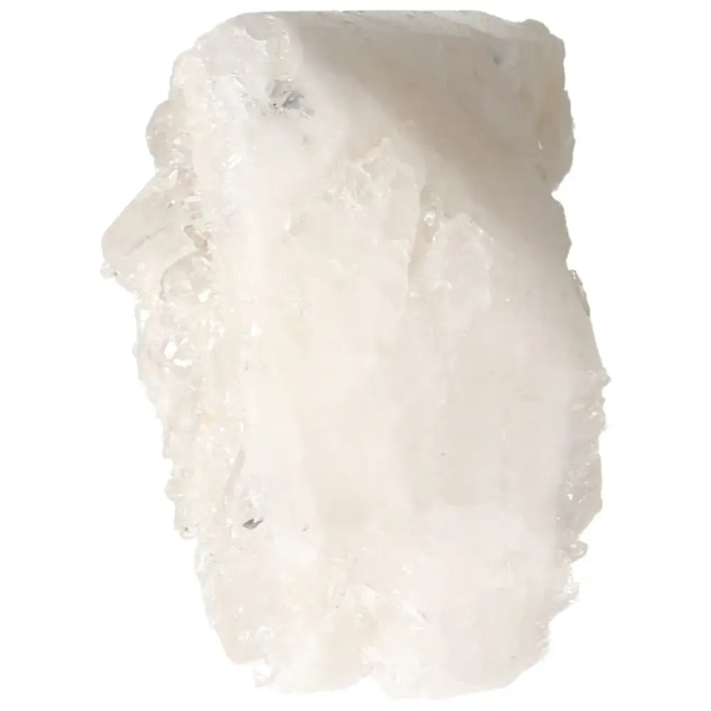 Polished Milky Quartz Point from Sylvia Crystals, showcasing its elegant purity and well-being enhancing properties.