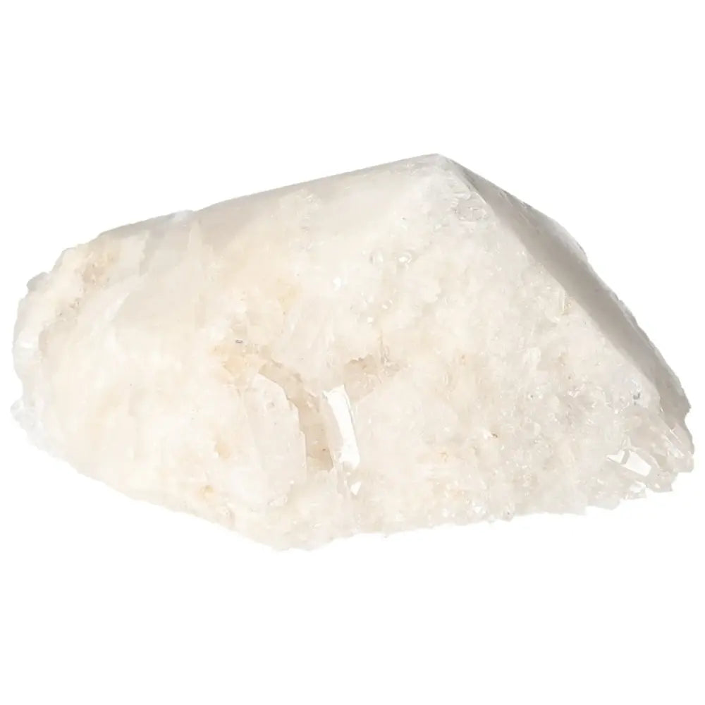 Polished Milky Quartz Point crystal, premium quality stone from Sylvia Crystals, known for its purifying and well-being enhancing properties.