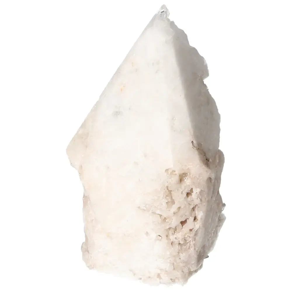 Polished Milky Quartz Point crystal by Sylvia Crystals, premium quality for harmonizing energy and spiritual balance.