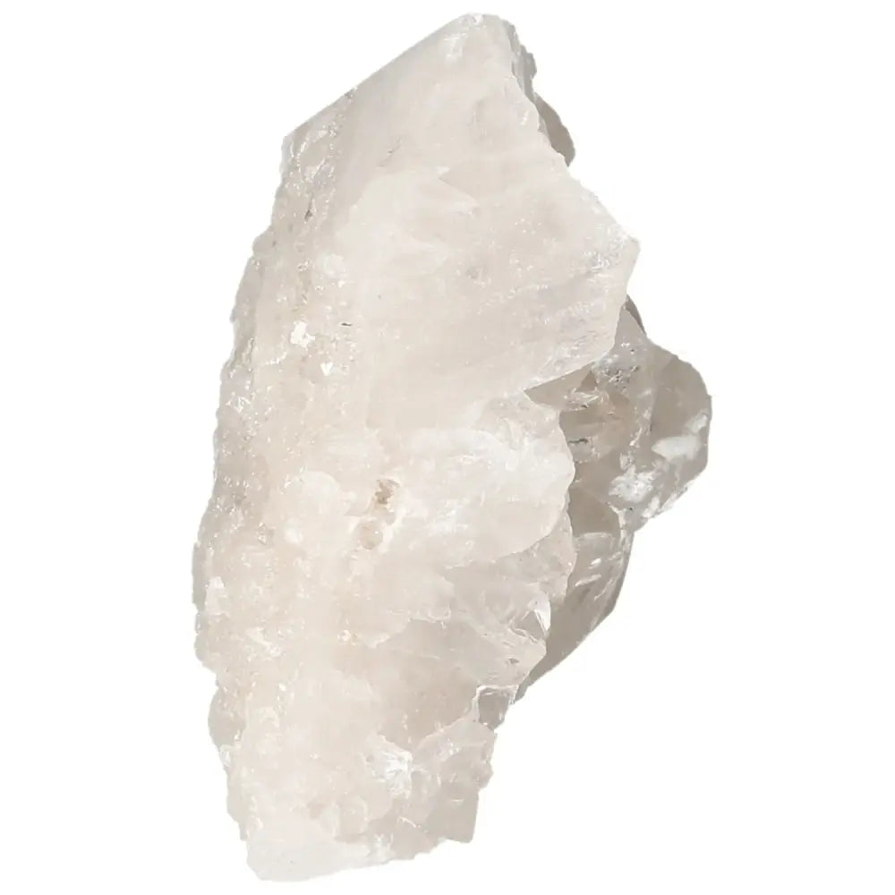 Polished Milky Quartz Point crystal by Sylvia Crystals, showcasing its natural beauty and maximizing vibrational energy.