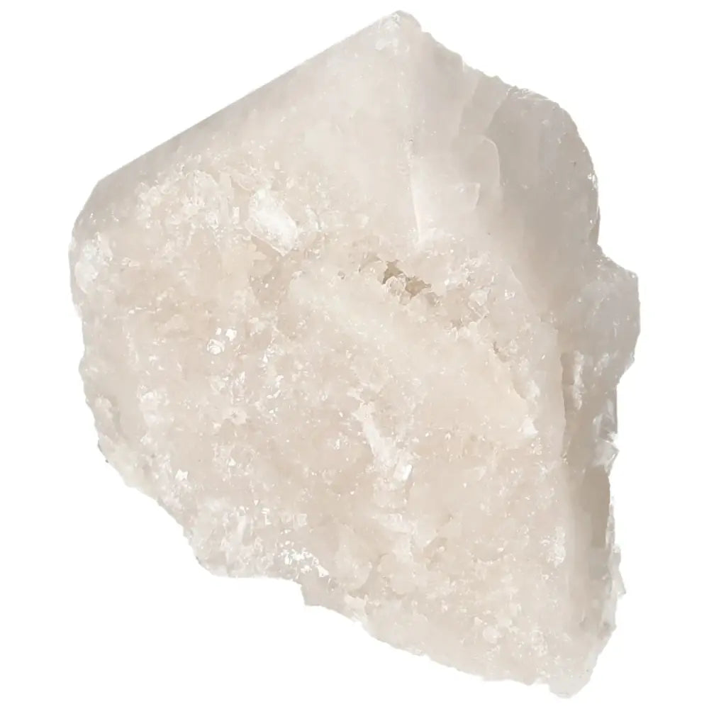 Polished Milky Quartz Point crystal from Sylvia Crystals, showcasing its exquisite finish and powerful vibrational energy.