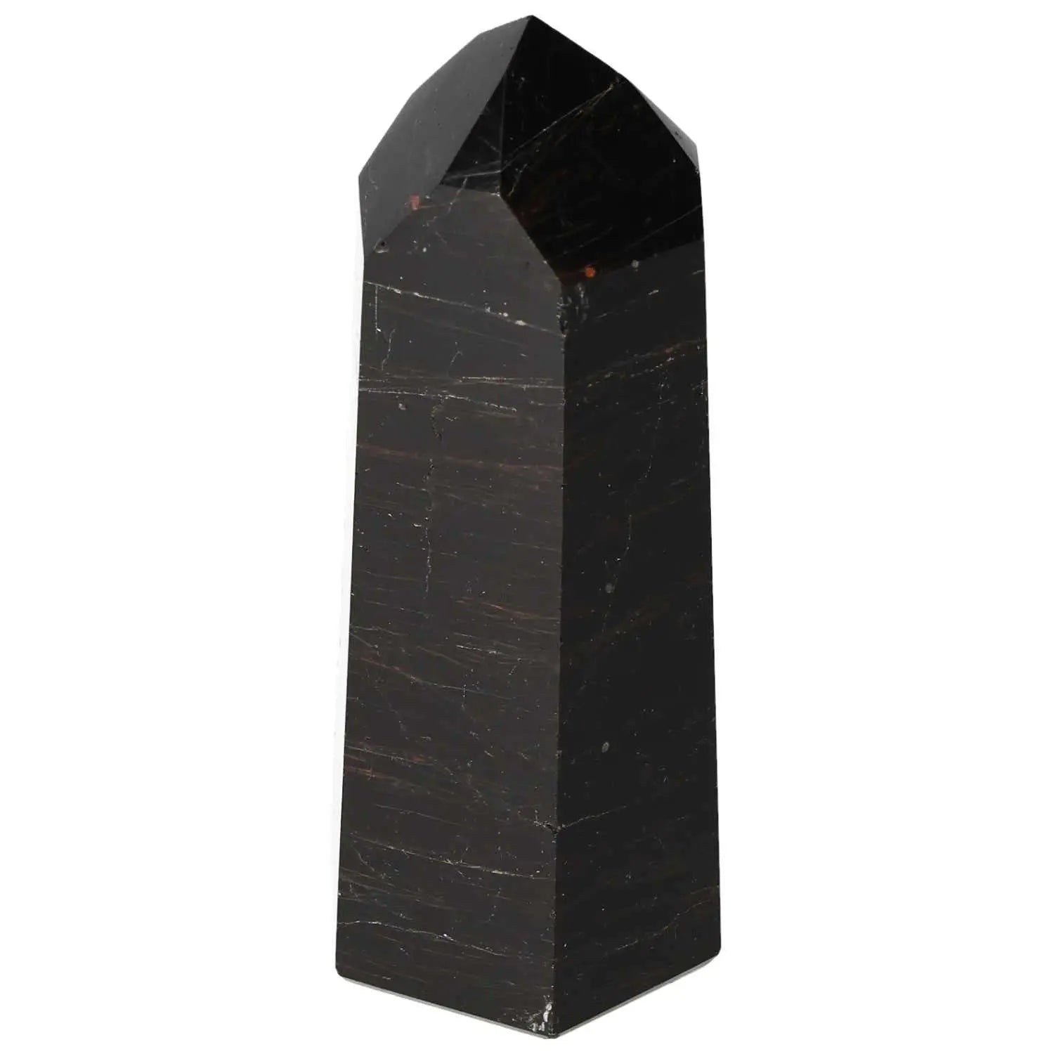 Polished Obsydian Obelisk from Sylvia Crystals, a luxurious decorative piece with protective properties