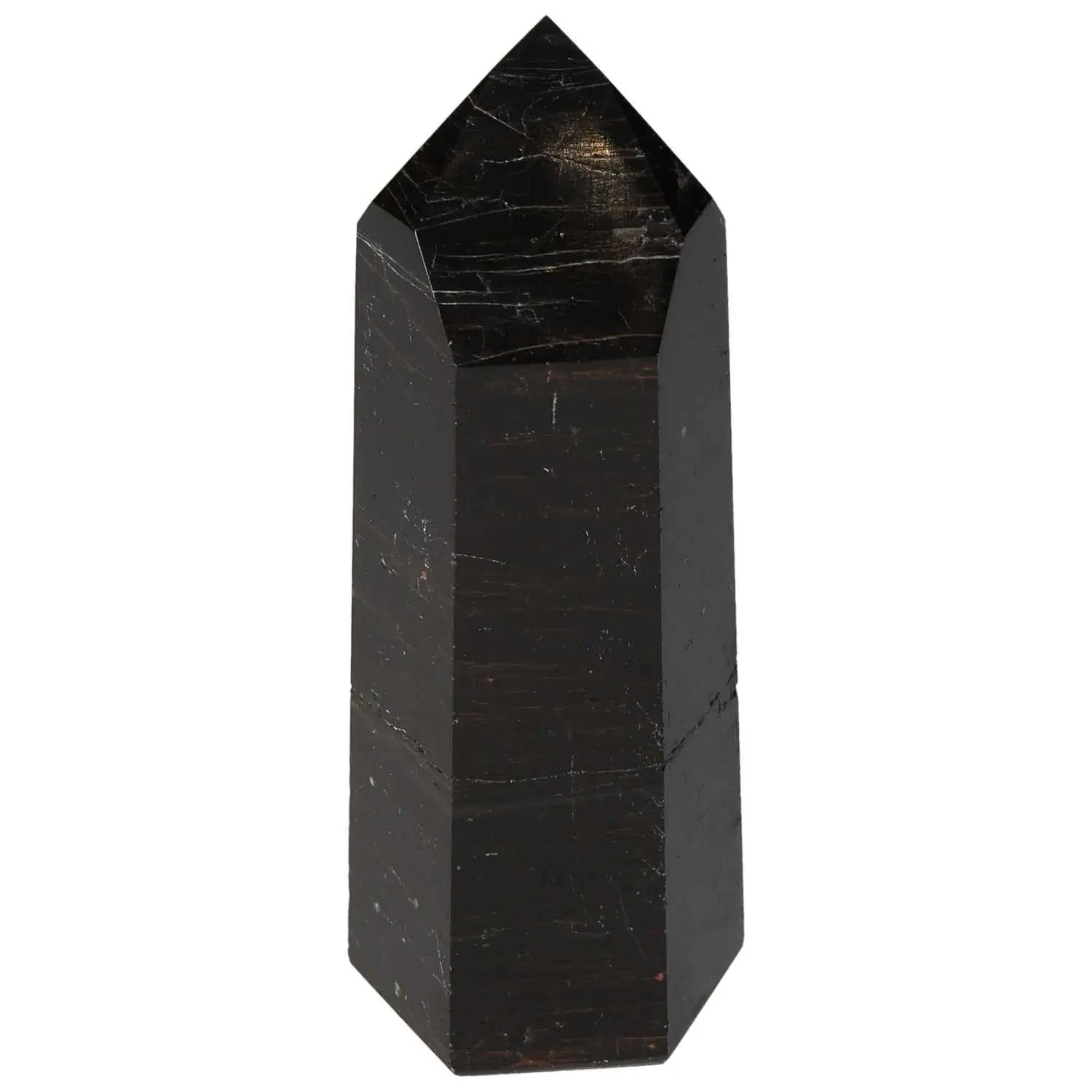 Polished Obsidian Obelisk by Sylvia Crystals, premium gemstone for luxury and spiritual harmony, absorbs negative energy.