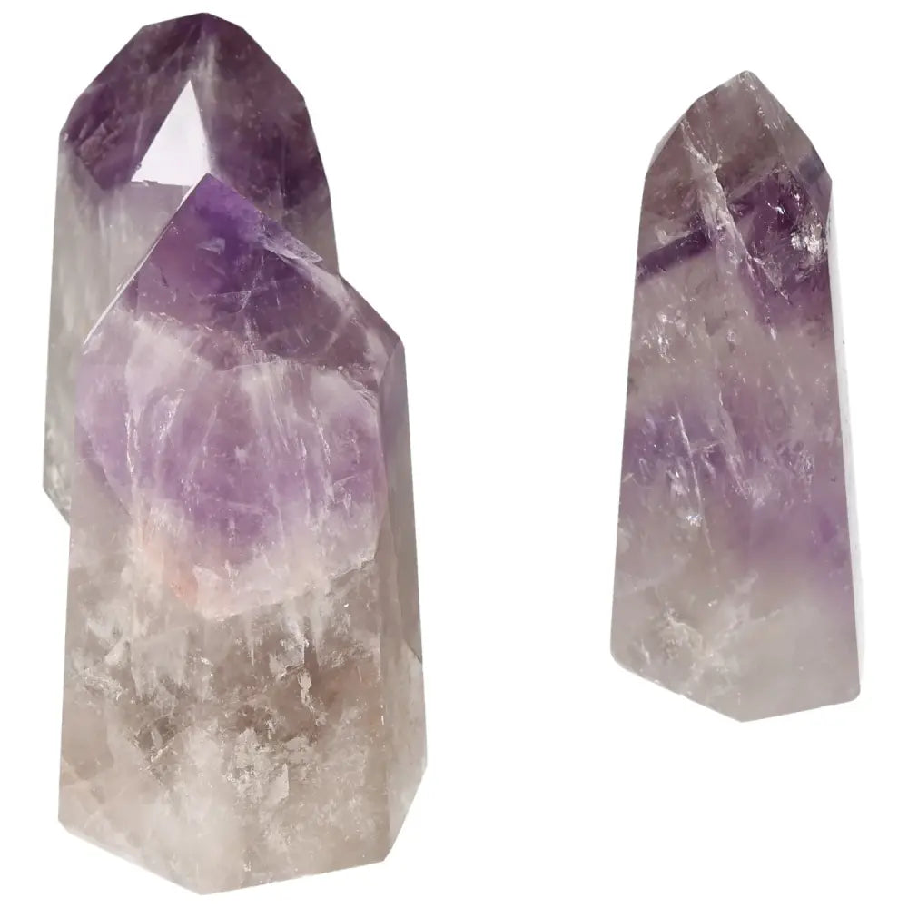 Luxurious polished point amethyst crystal from Sylvia Crystals, showcasing serene energy and transformative qualities.
