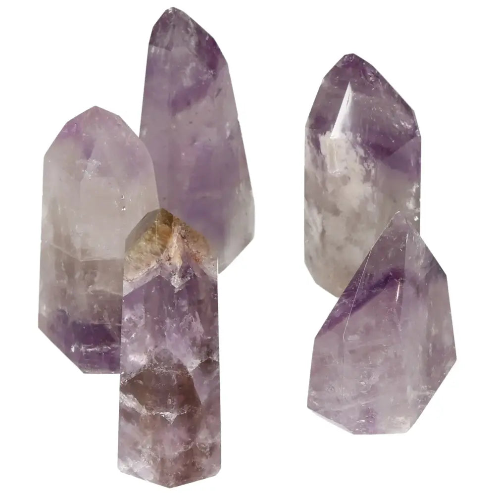 Polished Point Amethyst M by Sylvia Crystals, handpicked premium gem for tranquility and elegance, promoting inner peace.