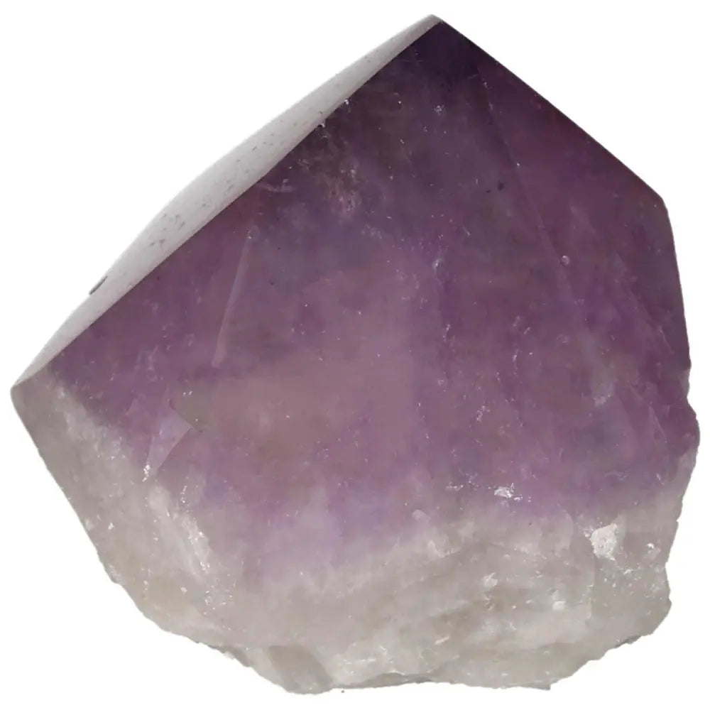 Polished Point Amethyst crystal with deep purple hues, ideal for stress relief and energy boost. Premium quality from Sylvia Crystals.