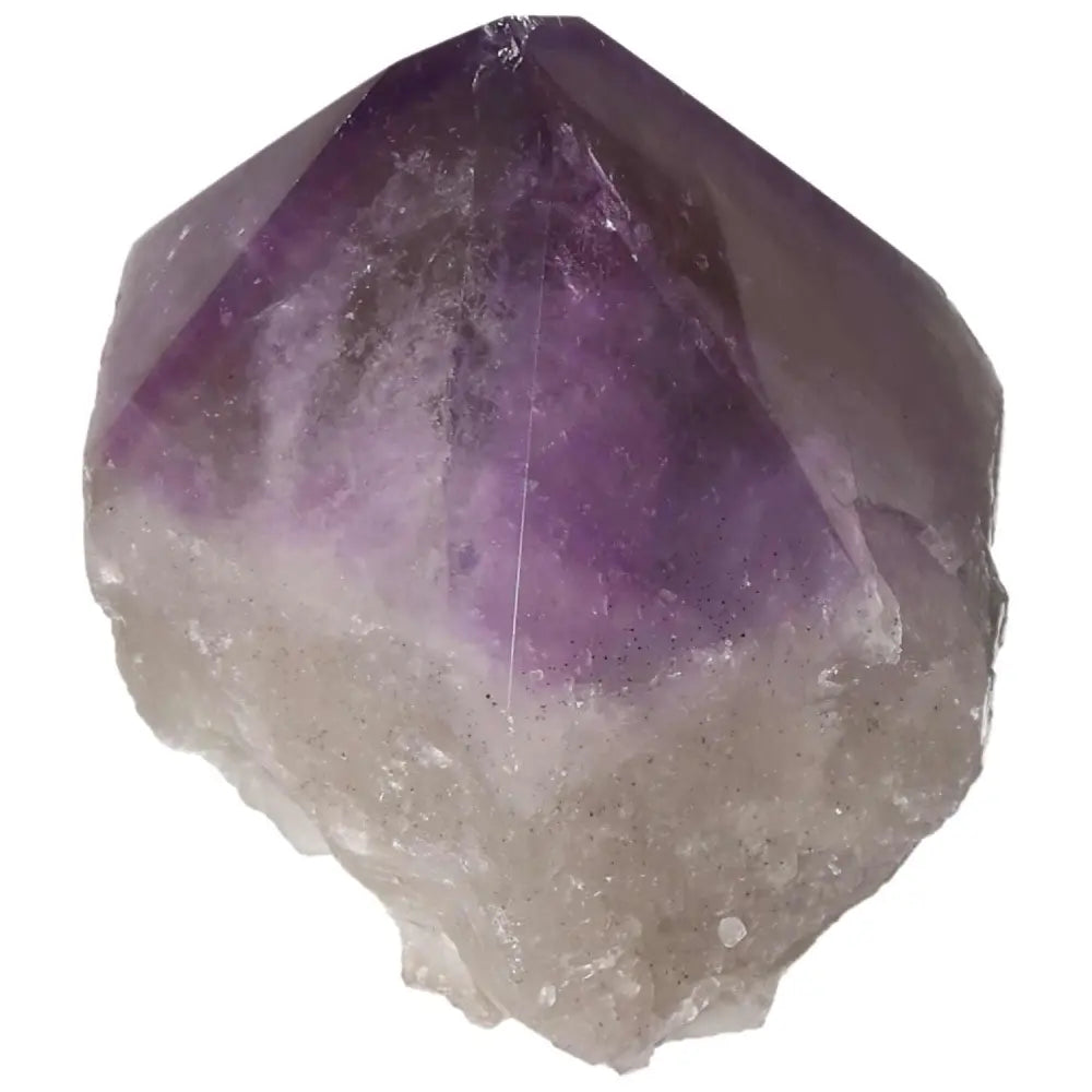 Amethyst crystal in polished point shape, known for enhancing tranquility and focus, available at Sylvia Crystals.