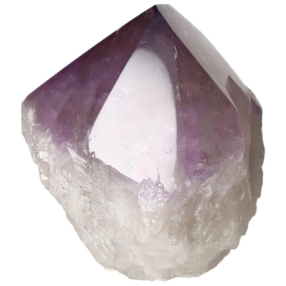 Polished Point Amethyst crystal for mental enhancement, stress relief, and energy boosting by Sylvia Crystals.