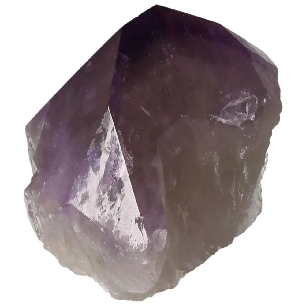 Polished Point Amethyst crystal from Sylvia Crystals, promoting tranquility and focus with stress-reducing energy properties.