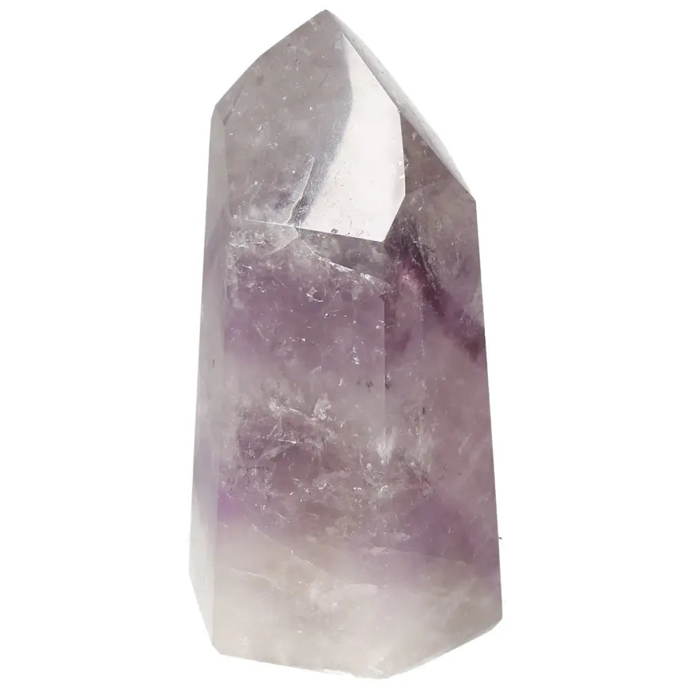 Polished Point Amethyst from Sylvia Crystals, showcasing its refined elegance and spiritual energy-enhancing properties.