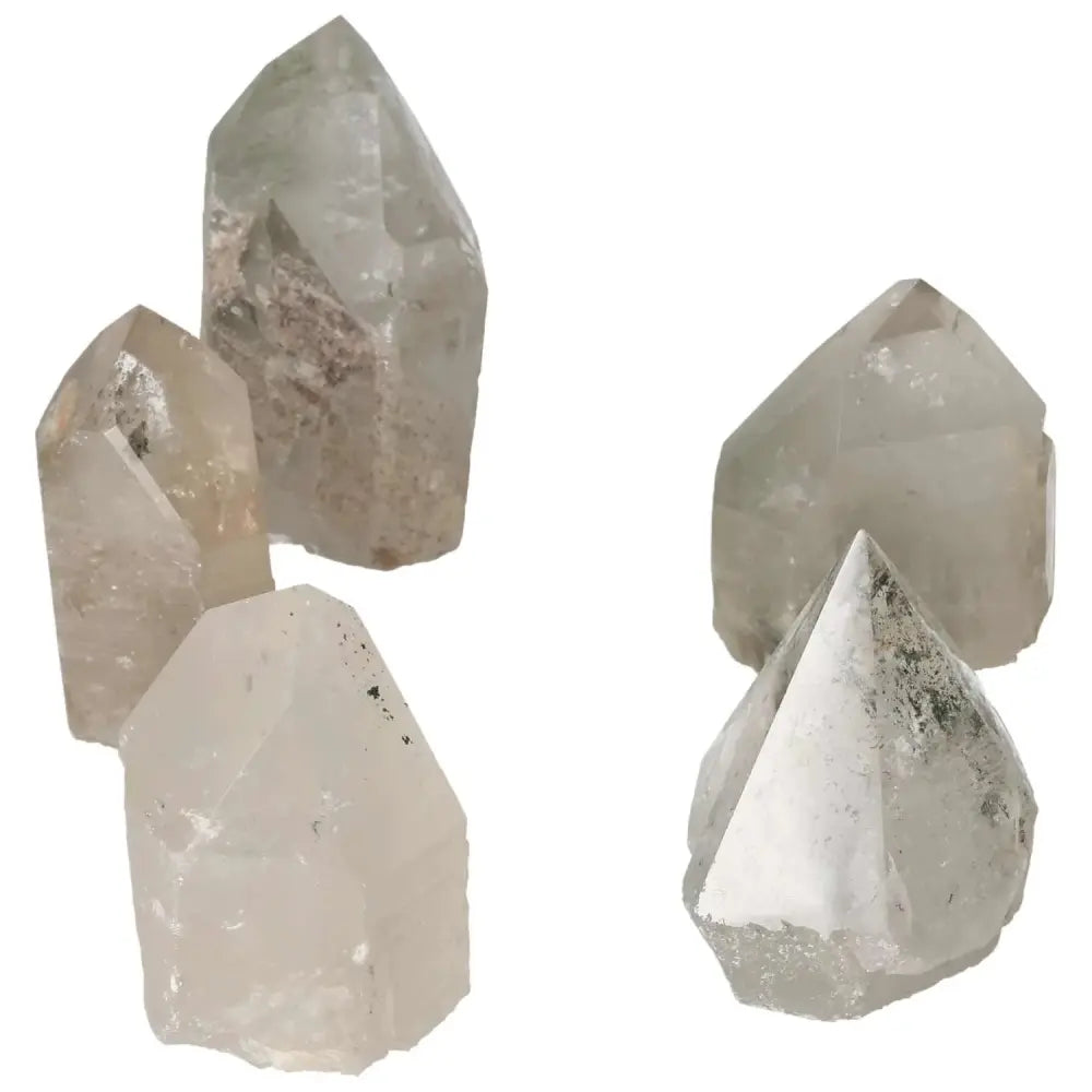 Polished Point Clear Quartz With Chlorite by Sylvia Crystals, harmonizing spiritual space with powerful purification properties.